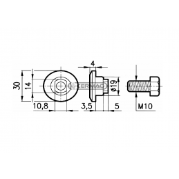 PARAFUSO PORTA LAMINA M10 BCS