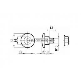 PARAFUSO PORTA LAMINA M10...