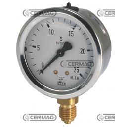 MANOMETRO INOX 0/25BAR D.63...